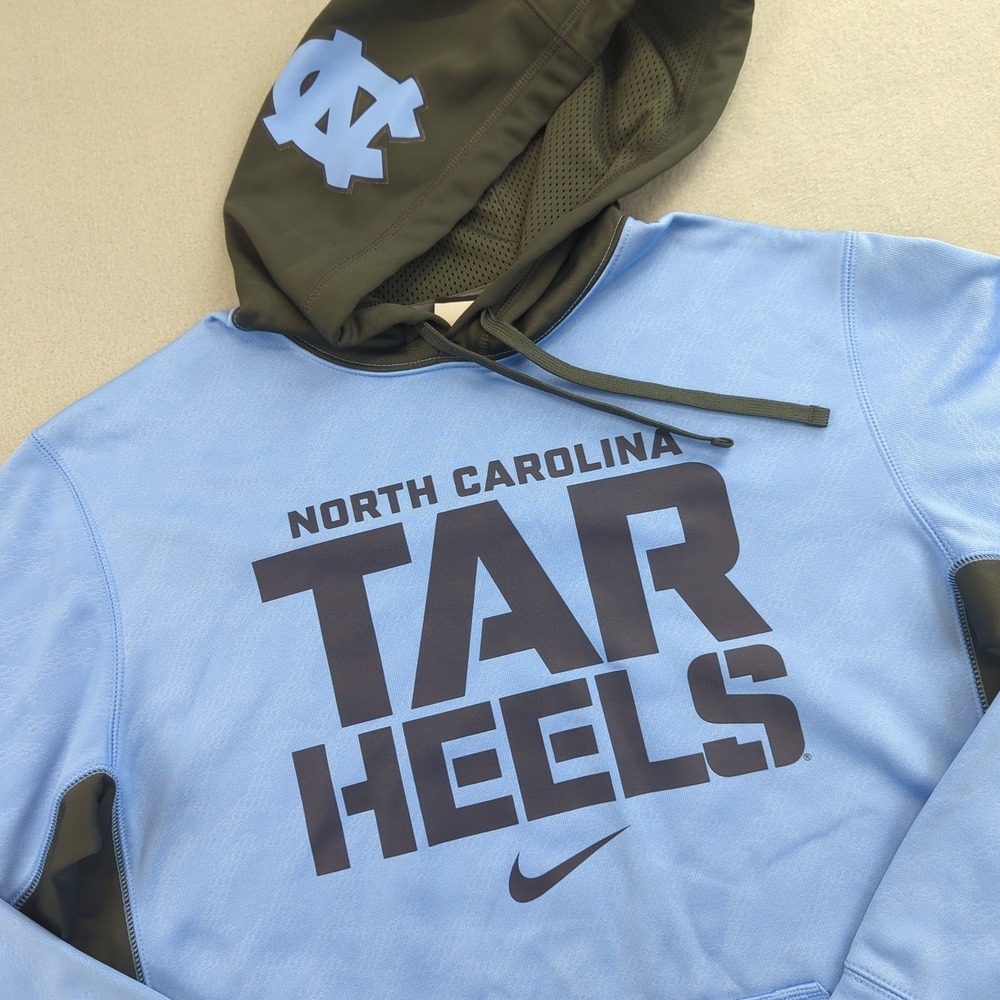 North Carolina‎ Tar Heels Hoodie Mens Medium Nike Therma Fit Pullover Sweatshirt